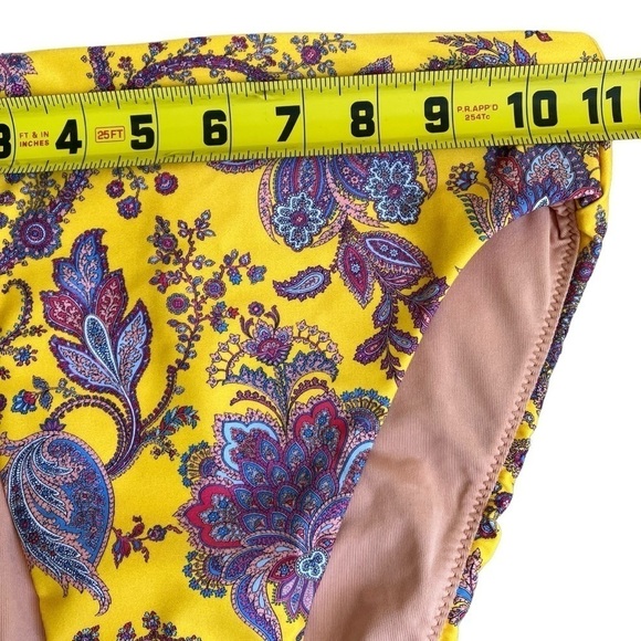 NWT J. Crew High-rise bikini bottom in Ratti® golden paisley Yellow Sz XXS - Picture 10 of 12
